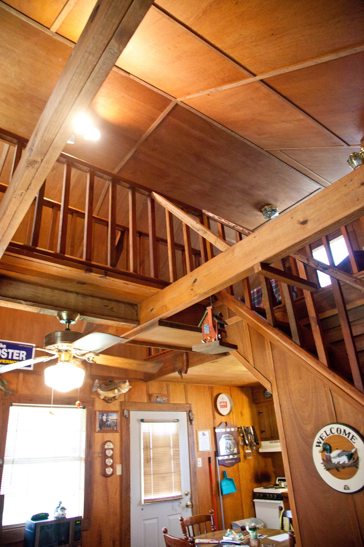The stairway up to the loft in La Belle Rose